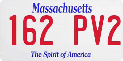 MA license plate 162PV2