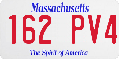 MA license plate 162PV4
