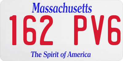 MA license plate 162PV6