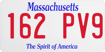 MA license plate 162PV9