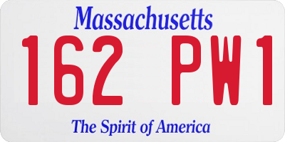 MA license plate 162PW1