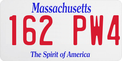 MA license plate 162PW4