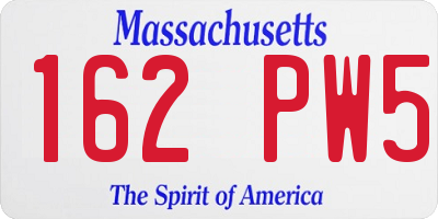 MA license plate 162PW5