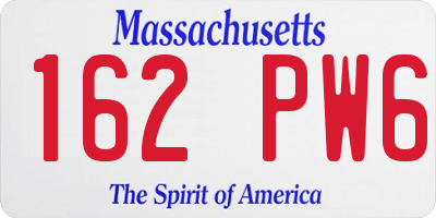 MA license plate 162PW6