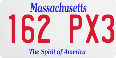 MA license plate 162PX3