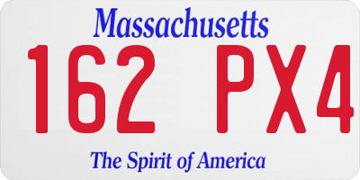 MA license plate 162PX4