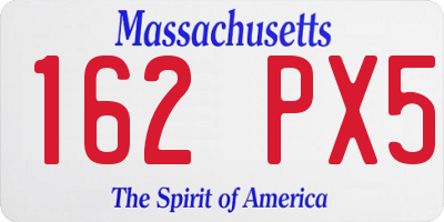 MA license plate 162PX5