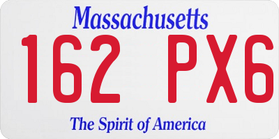 MA license plate 162PX6