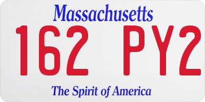 MA license plate 162PY2