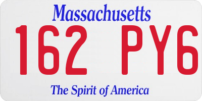 MA license plate 162PY6