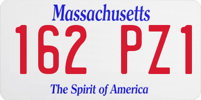 MA license plate 162PZ1