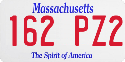 MA license plate 162PZ2