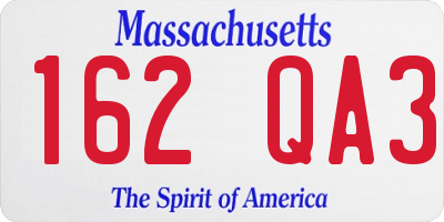 MA license plate 162QA3