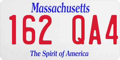 MA license plate 162QA4