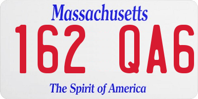 MA license plate 162QA6
