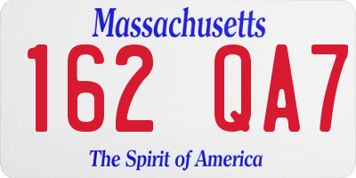 MA license plate 162QA7
