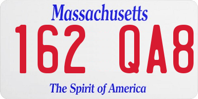 MA license plate 162QA8