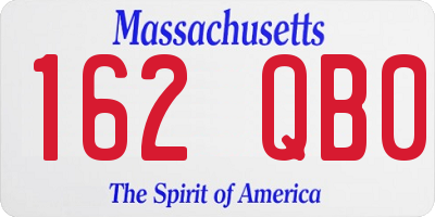 MA license plate 162QB0