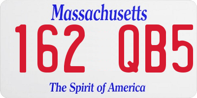 MA license plate 162QB5