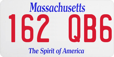 MA license plate 162QB6