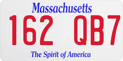 MA license plate 162QB7