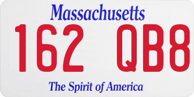MA license plate 162QB8