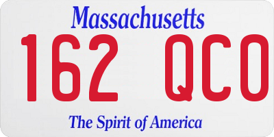 MA license plate 162QC0