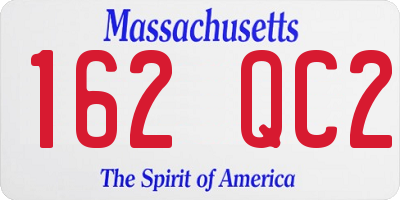 MA license plate 162QC2