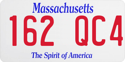 MA license plate 162QC4