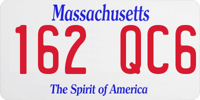 MA license plate 162QC6