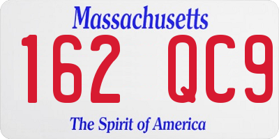 MA license plate 162QC9