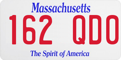 MA license plate 162QD0