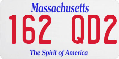 MA license plate 162QD2