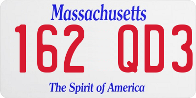 MA license plate 162QD3