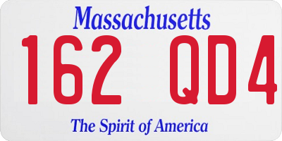 MA license plate 162QD4