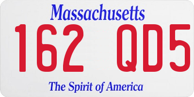 MA license plate 162QD5