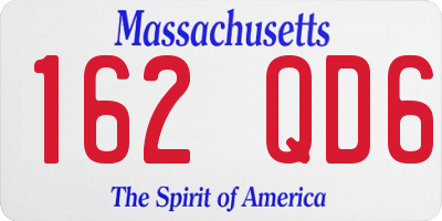 MA license plate 162QD6