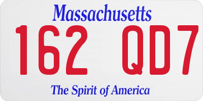 MA license plate 162QD7