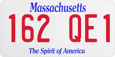 MA license plate 162QE1