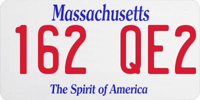 MA license plate 162QE2