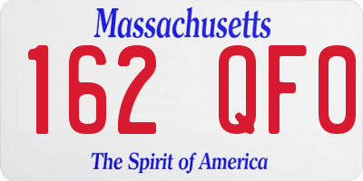 MA license plate 162QF0