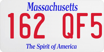 MA license plate 162QF5