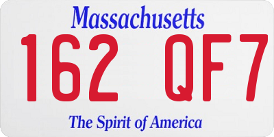 MA license plate 162QF7