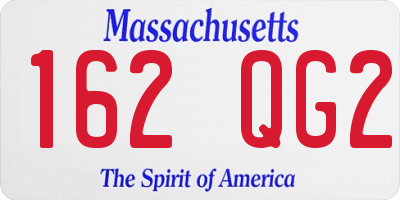 MA license plate 162QG2