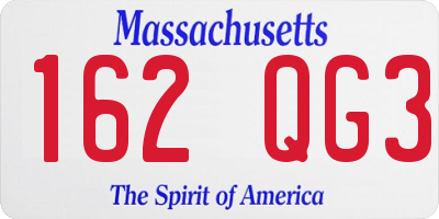 MA license plate 162QG3