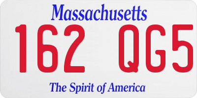 MA license plate 162QG5