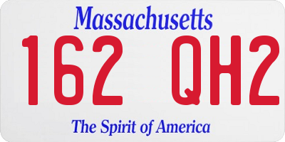 MA license plate 162QH2