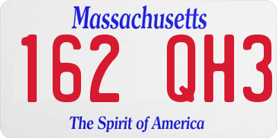 MA license plate 162QH3