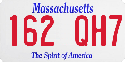 MA license plate 162QH7