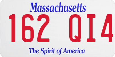 MA license plate 162QI4